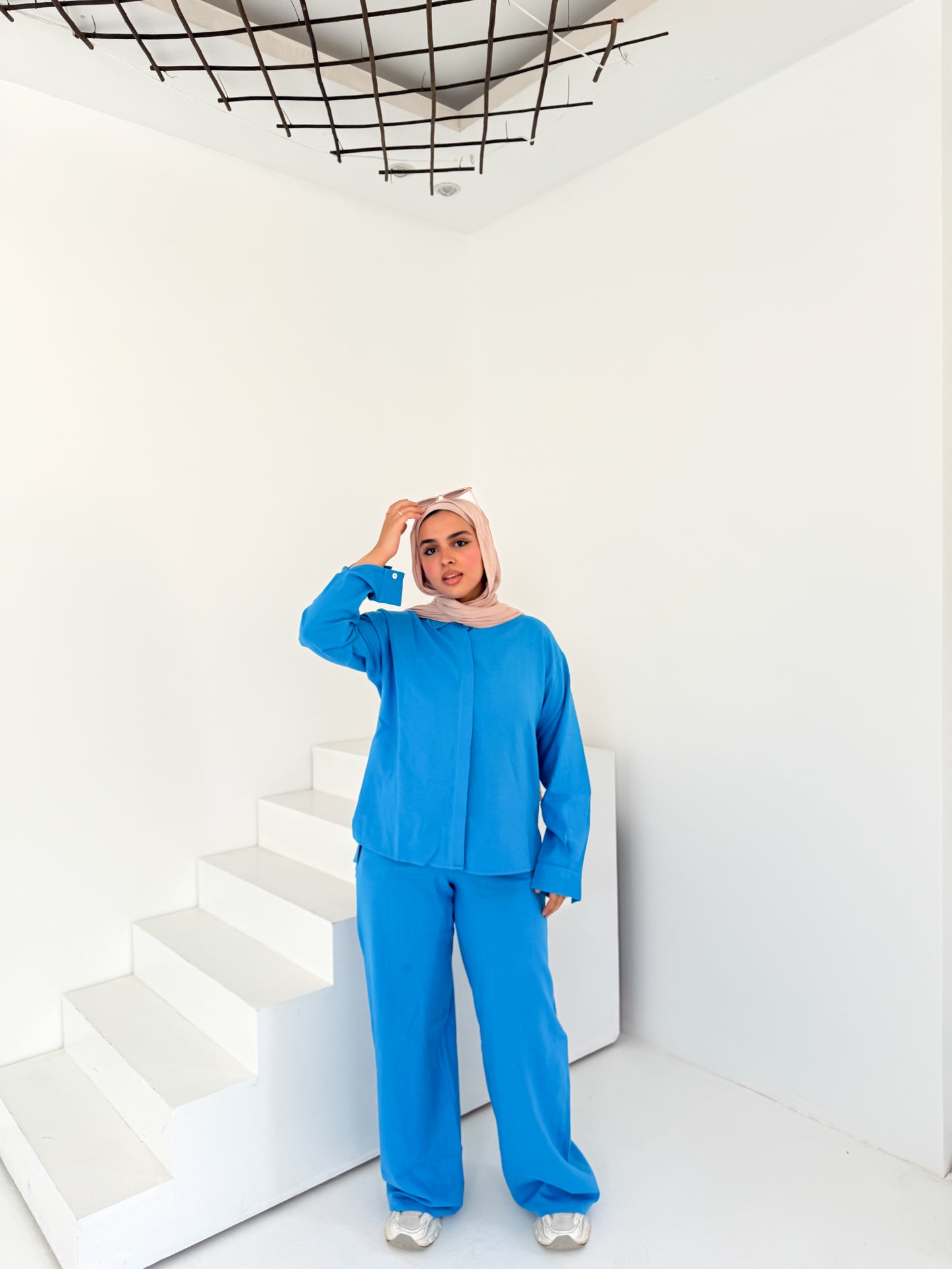 Two-Piece Linen Suit Celestial Blue