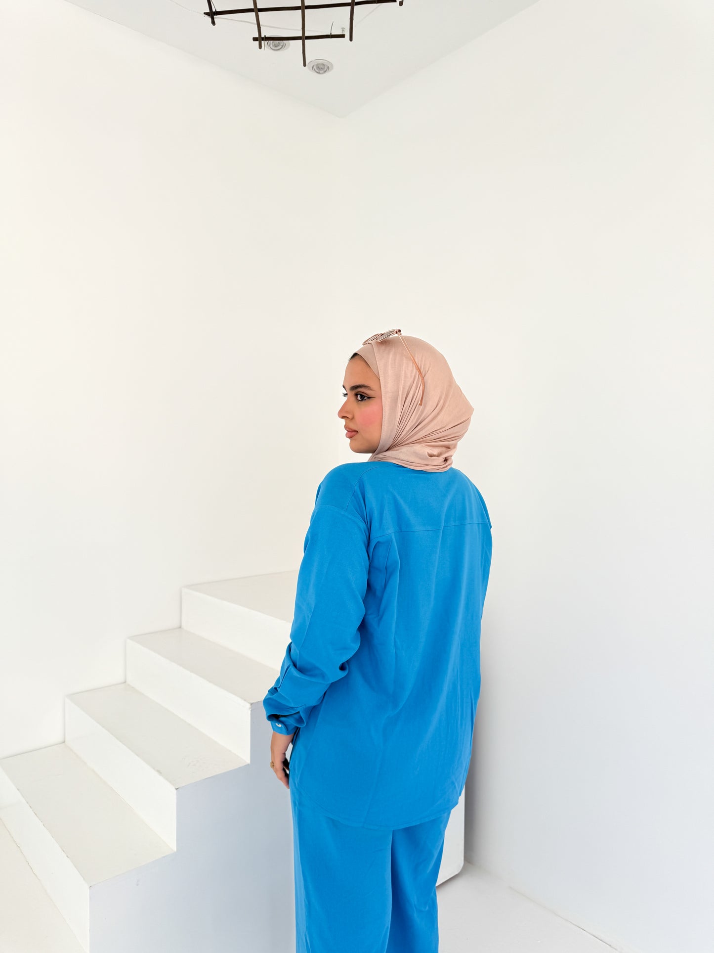 Two-Piece Linen Suit Celestial Blue