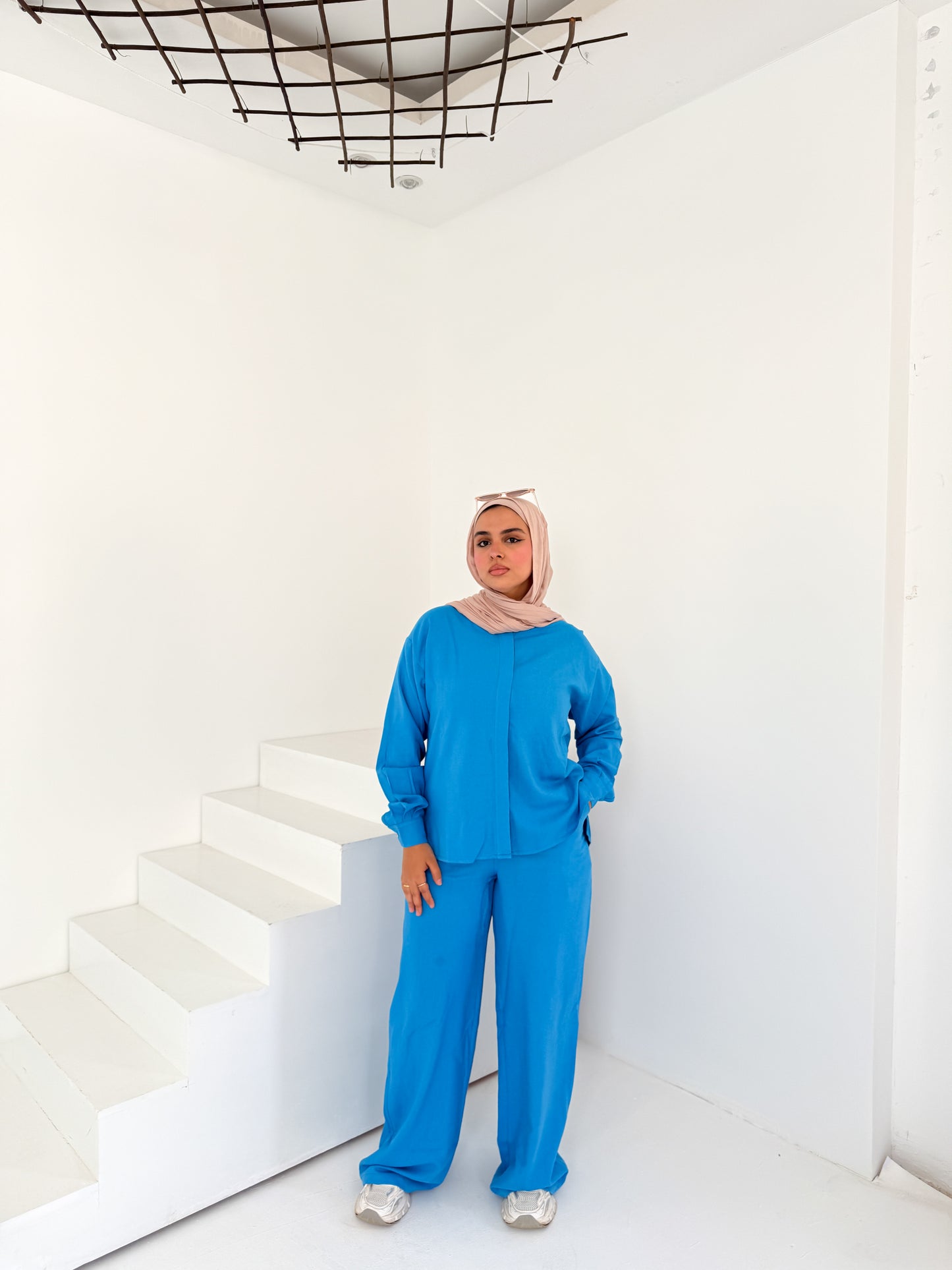 Two-Piece Linen Suit Celestial Blue