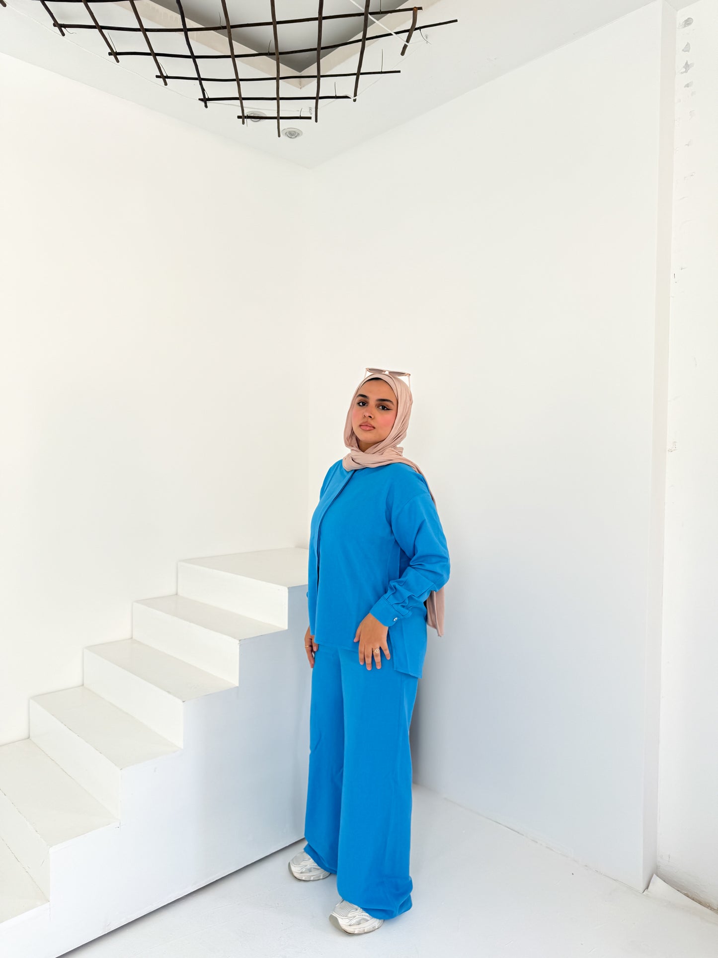 Two-Piece Linen Suit Celestial Blue