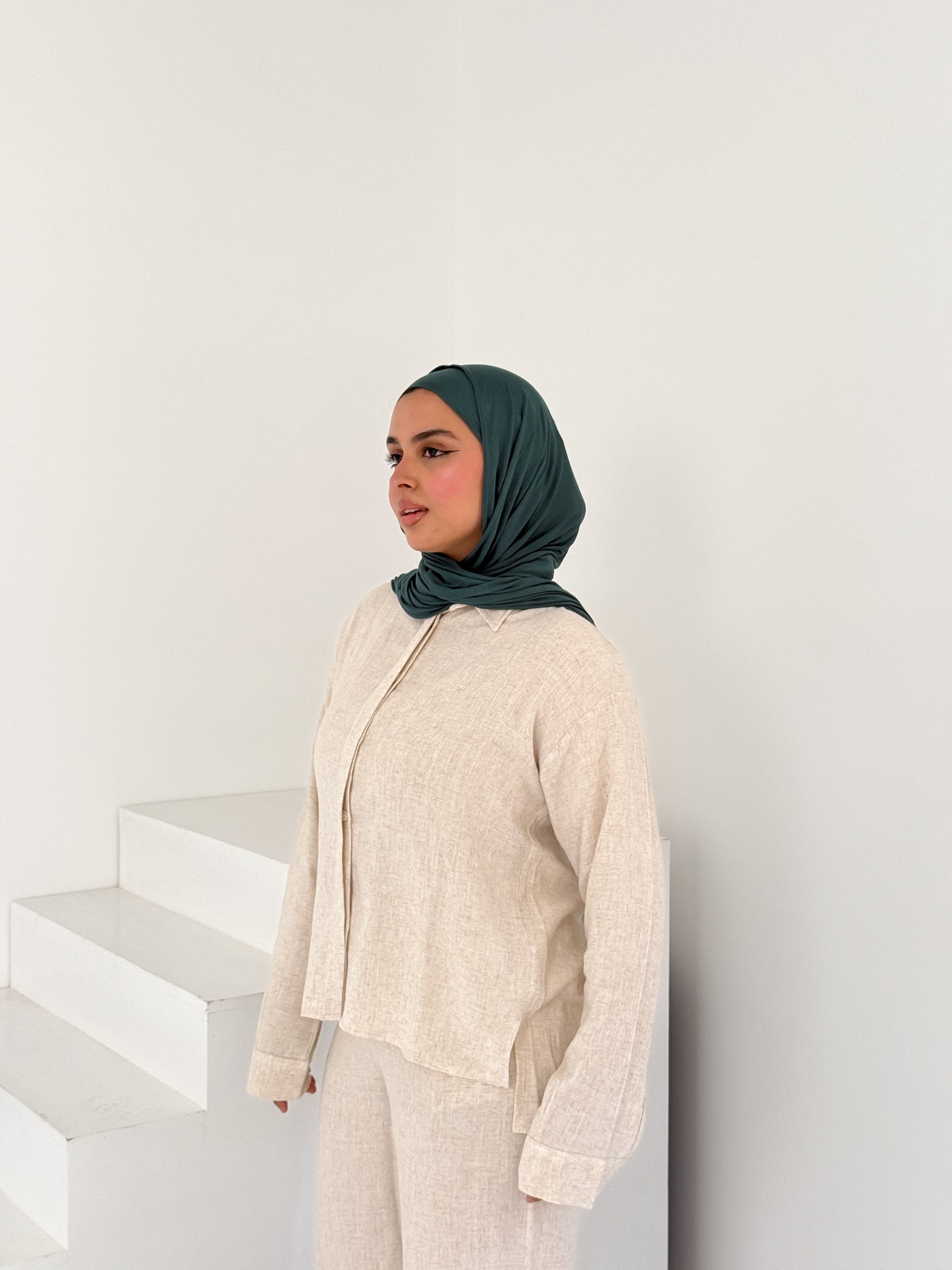Two-Piece Linen Suit Beige