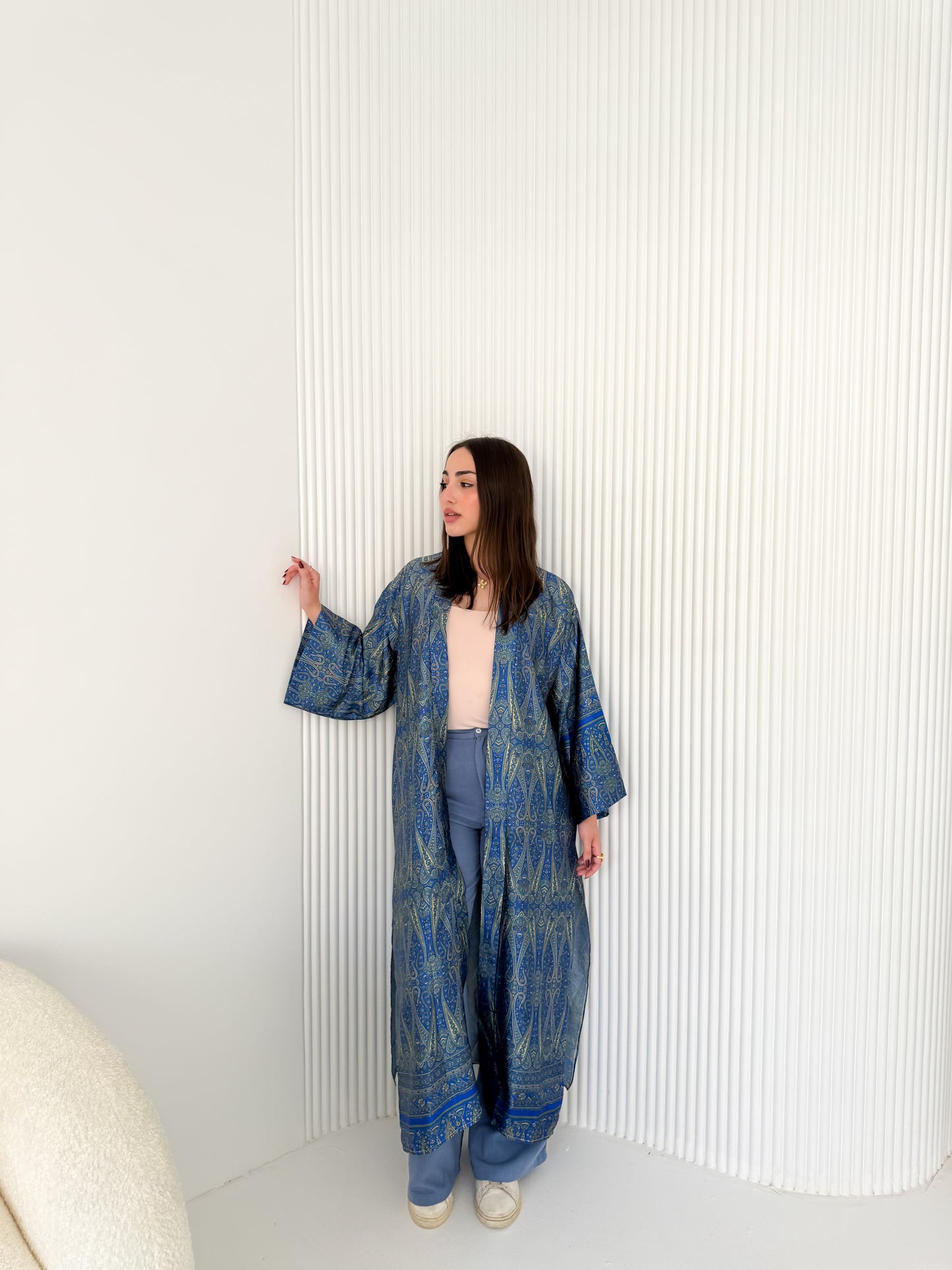 Satin Kimono Blue