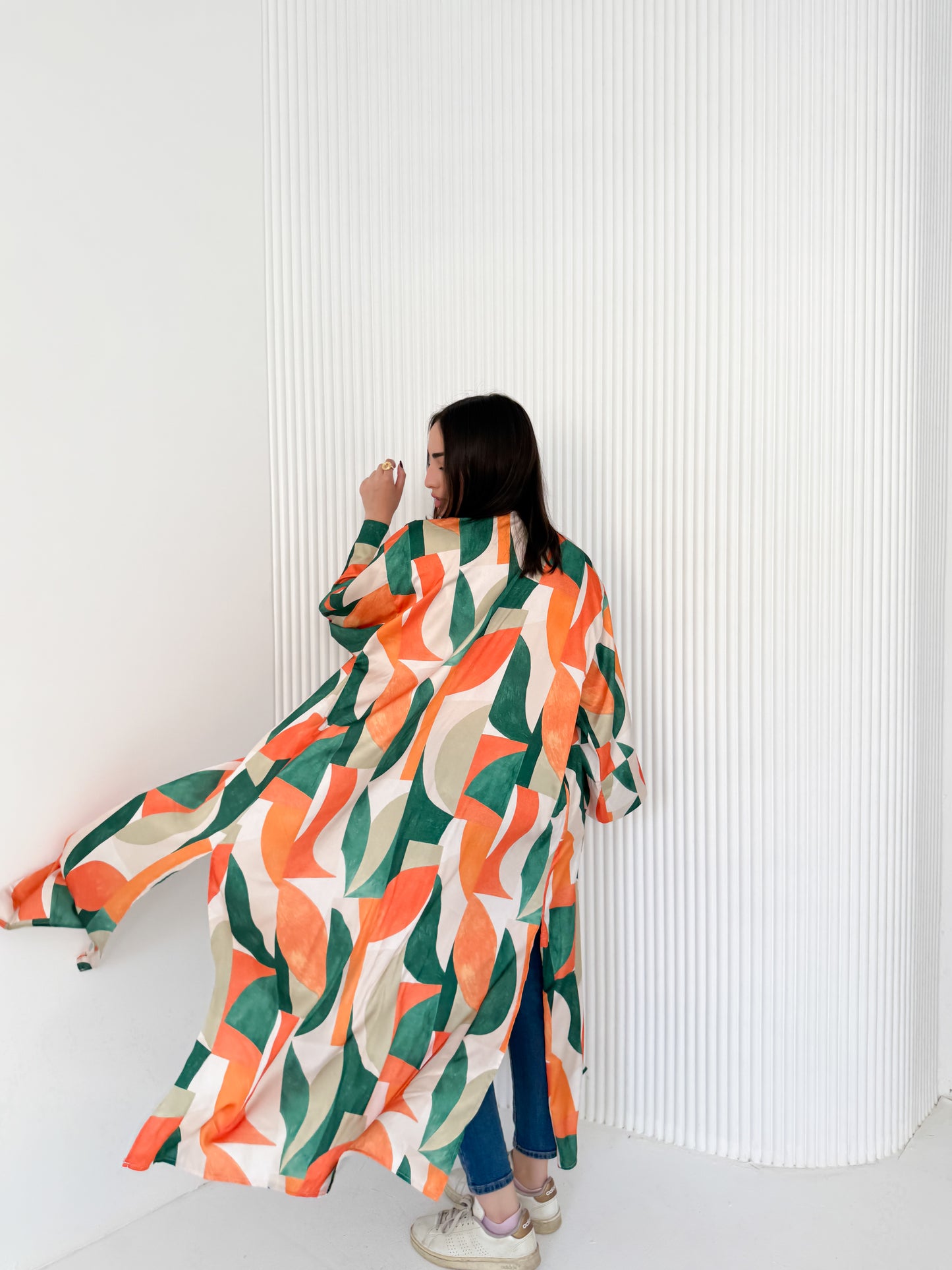 Satin Kimono Green