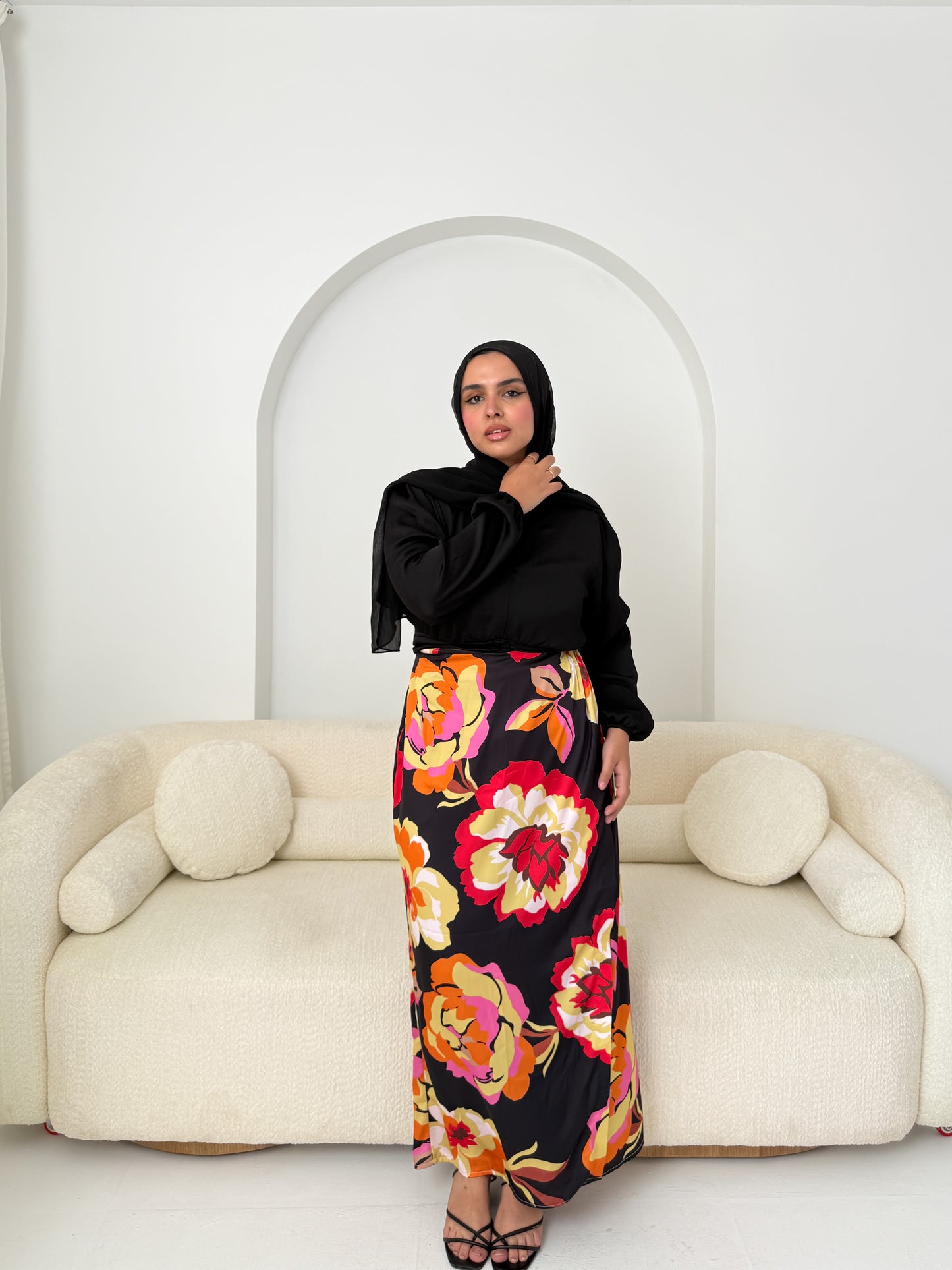 Elegant Satin Wrap Skirt Flory