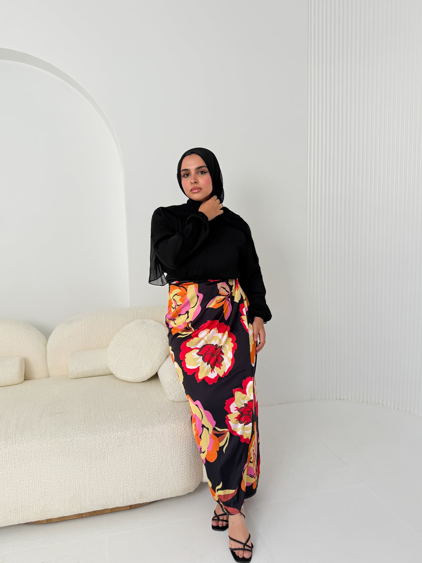 Elegant Satin Wrap Skirt Flory