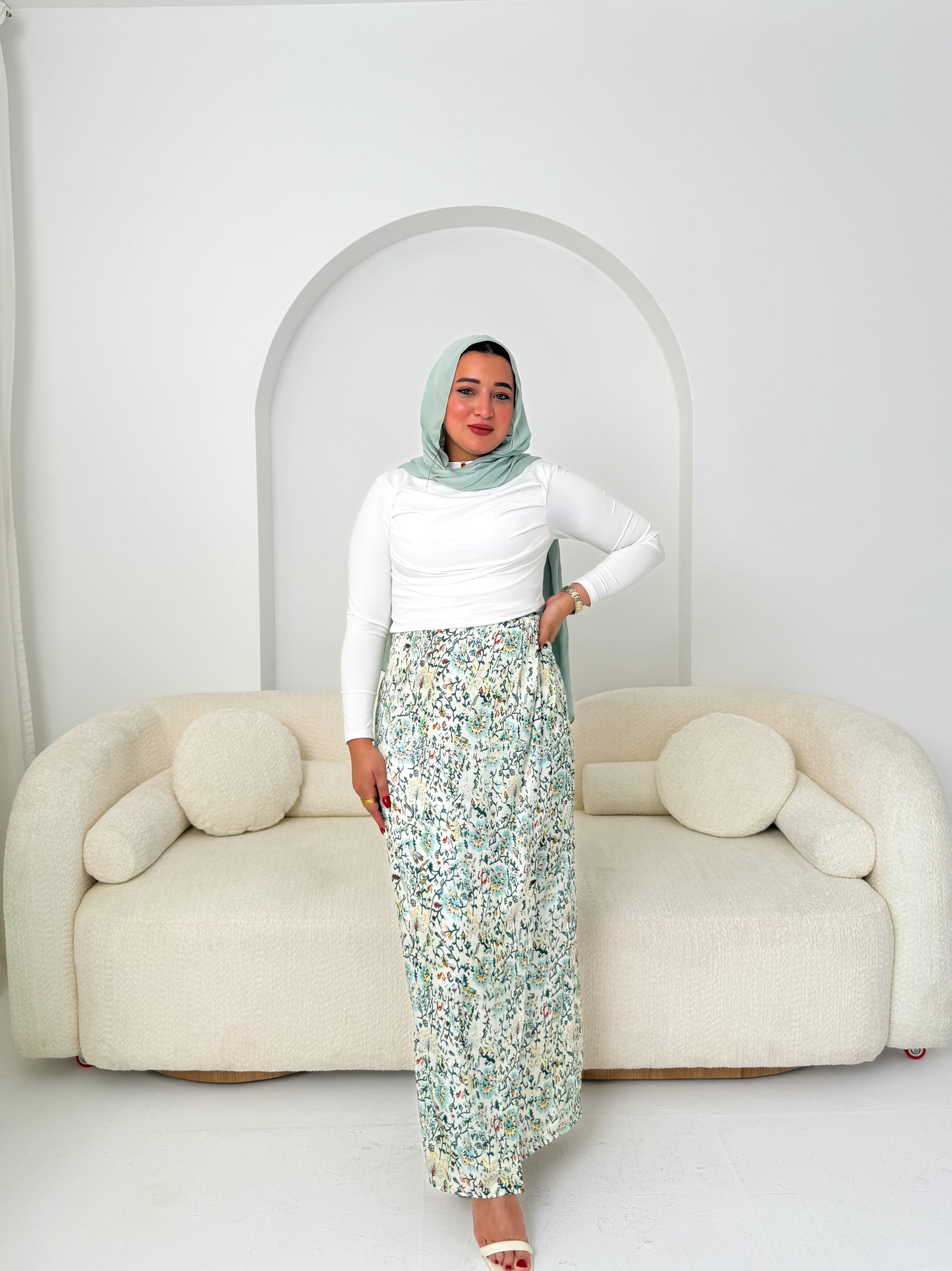 Elegant Satin Wrap Skirt Graden