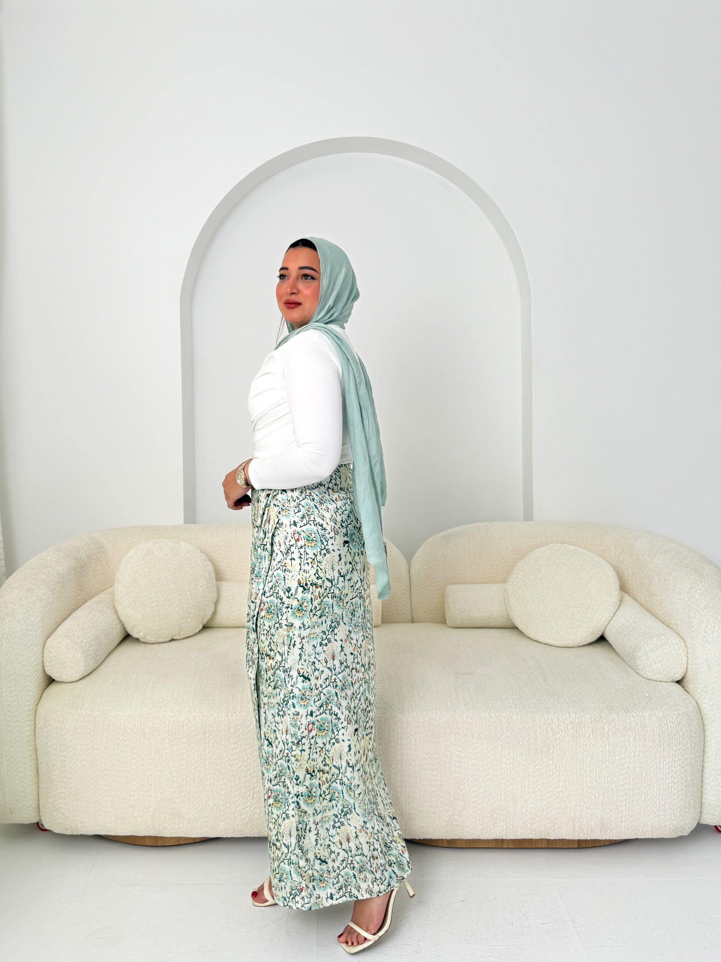 Elegant Satin Wrap Skirt Graden
