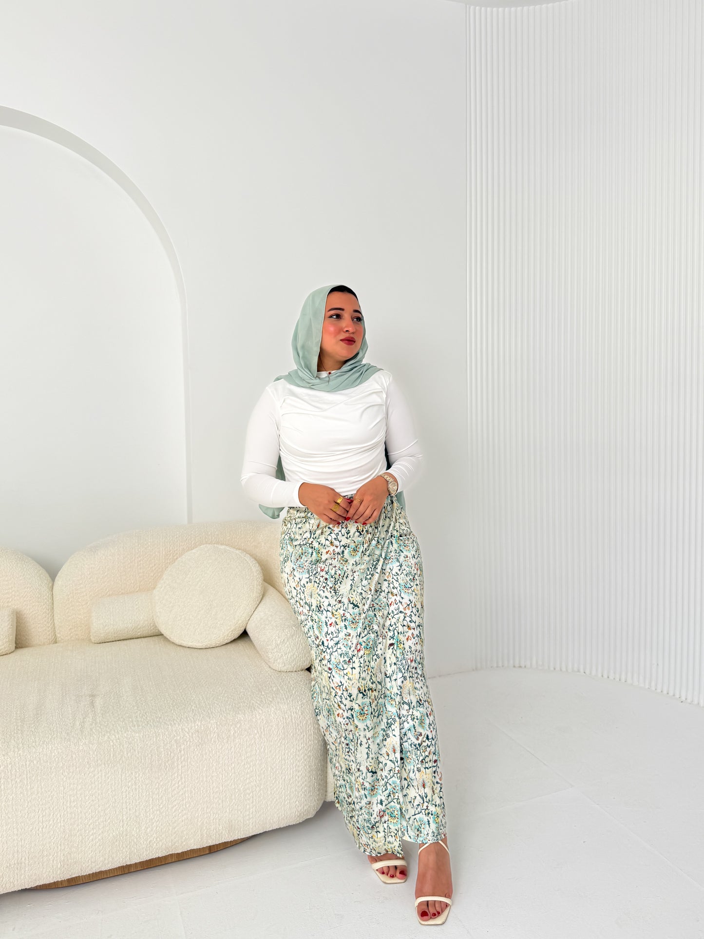 Elegant Satin Wrap Skirt Graden