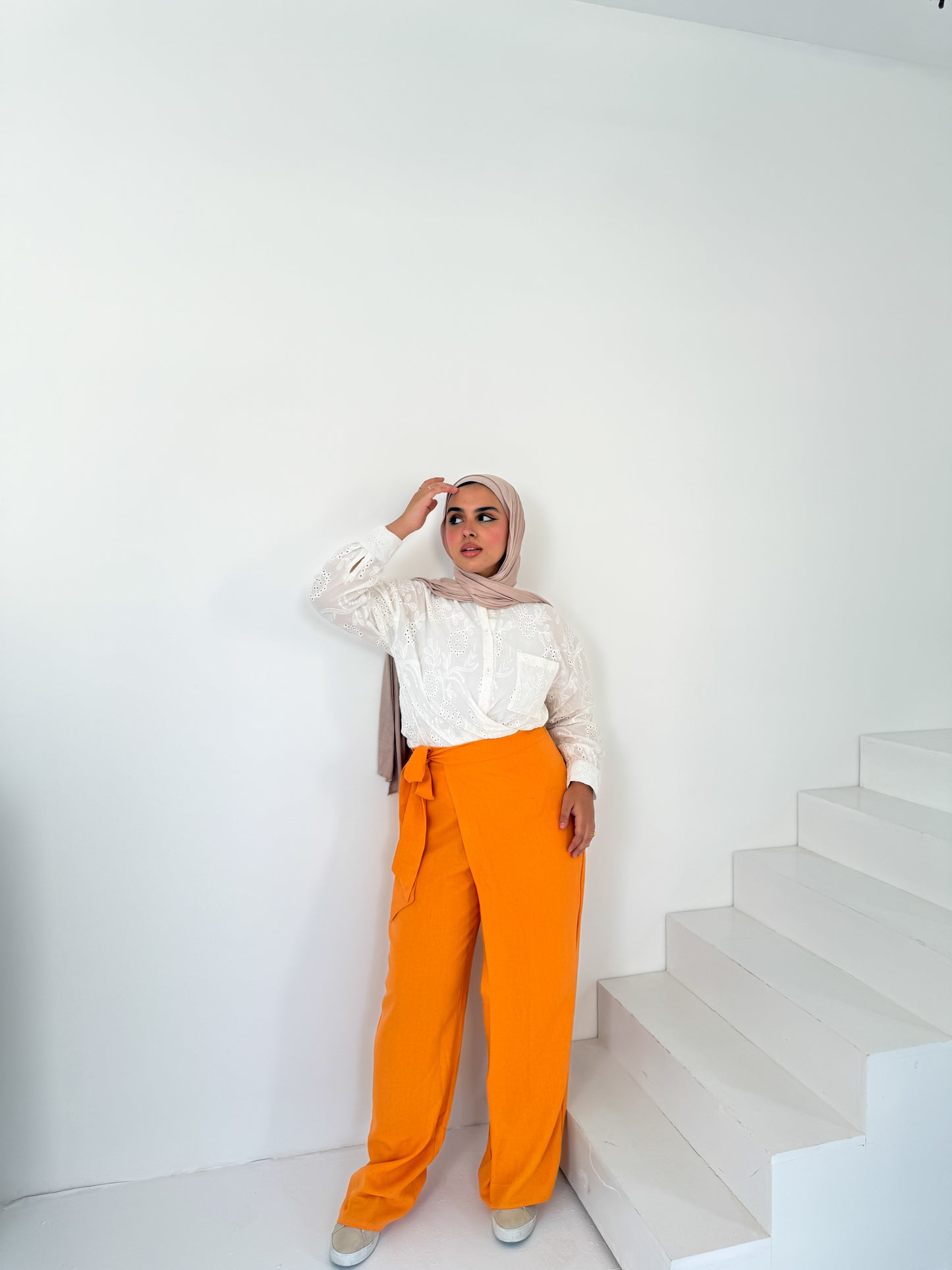 Linen Wrap Pants