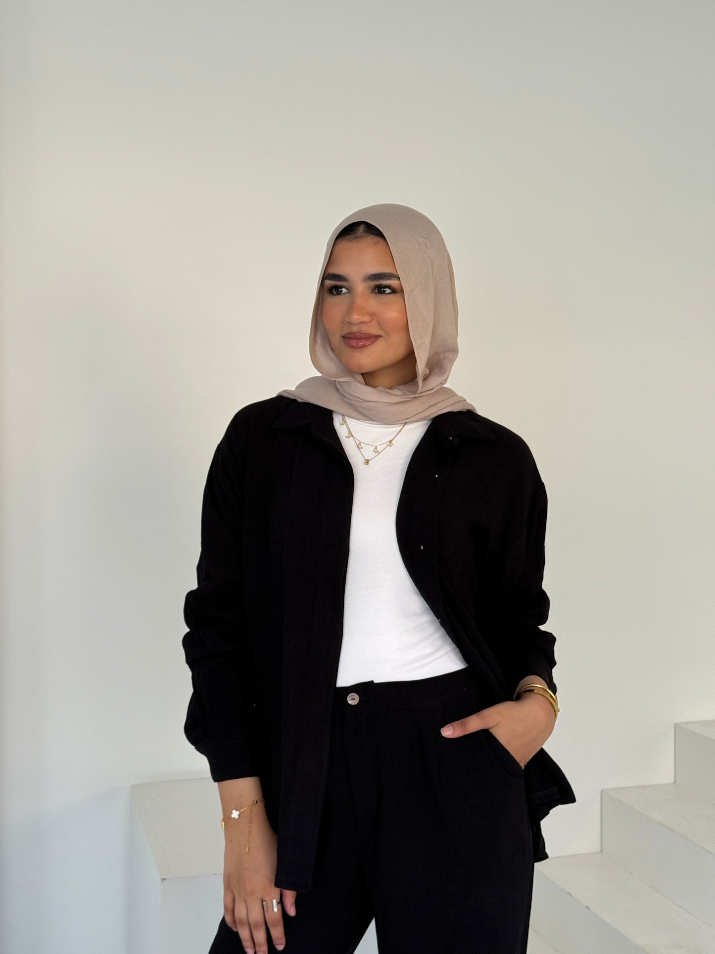 Two Piece Linen Suit – Black