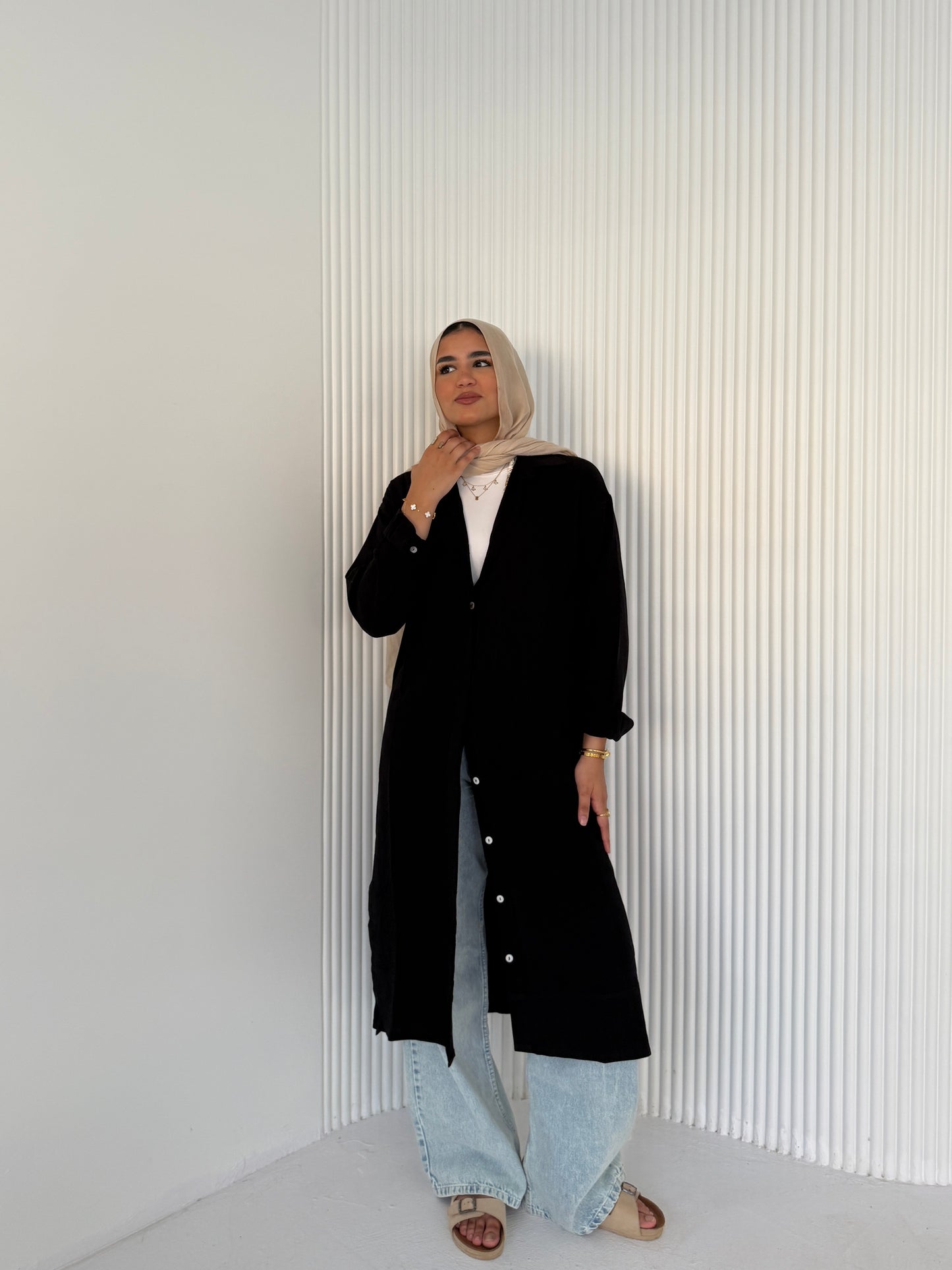 Two Piece Linen Suit – Black