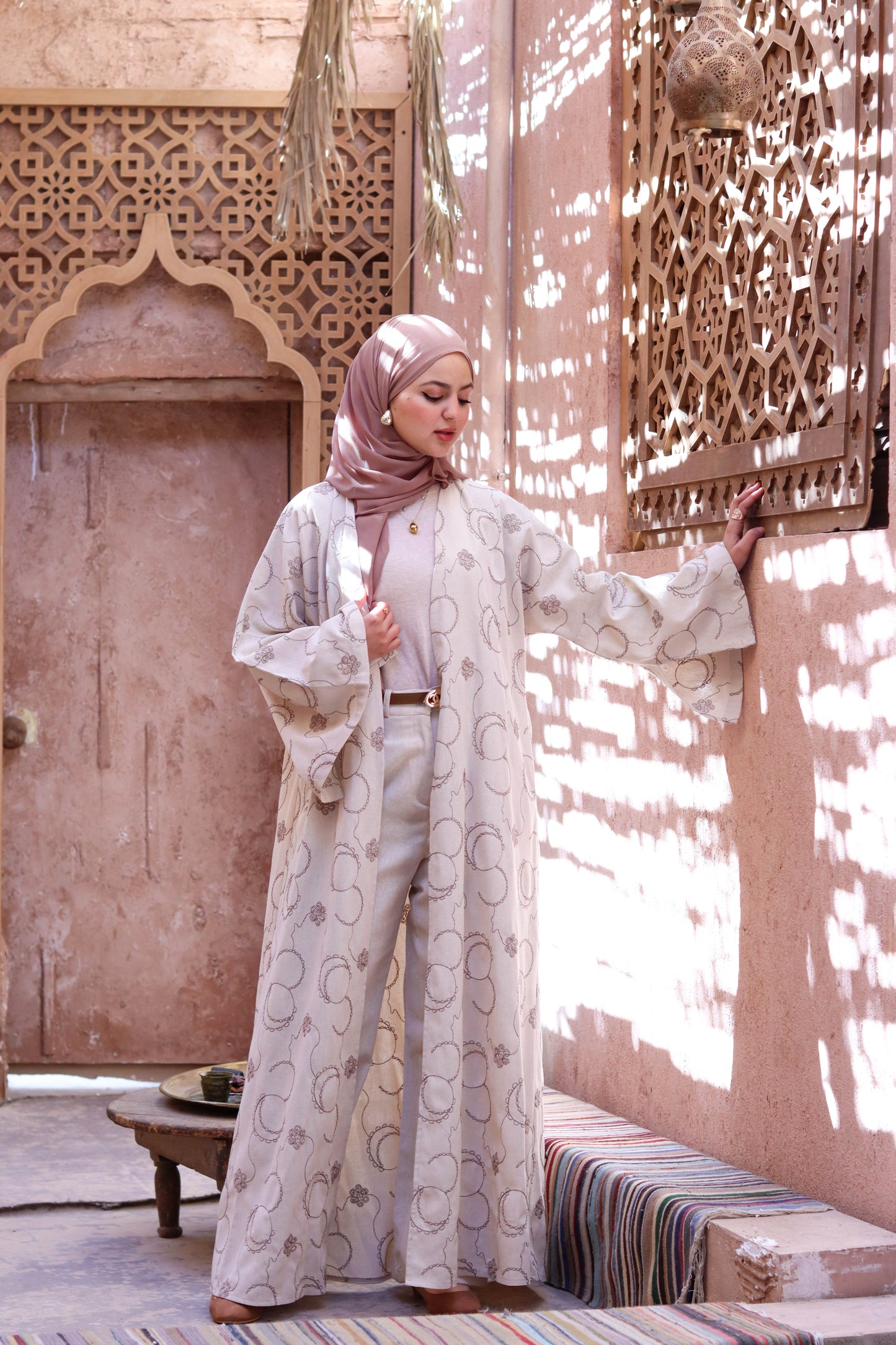 linen embroidered kimono