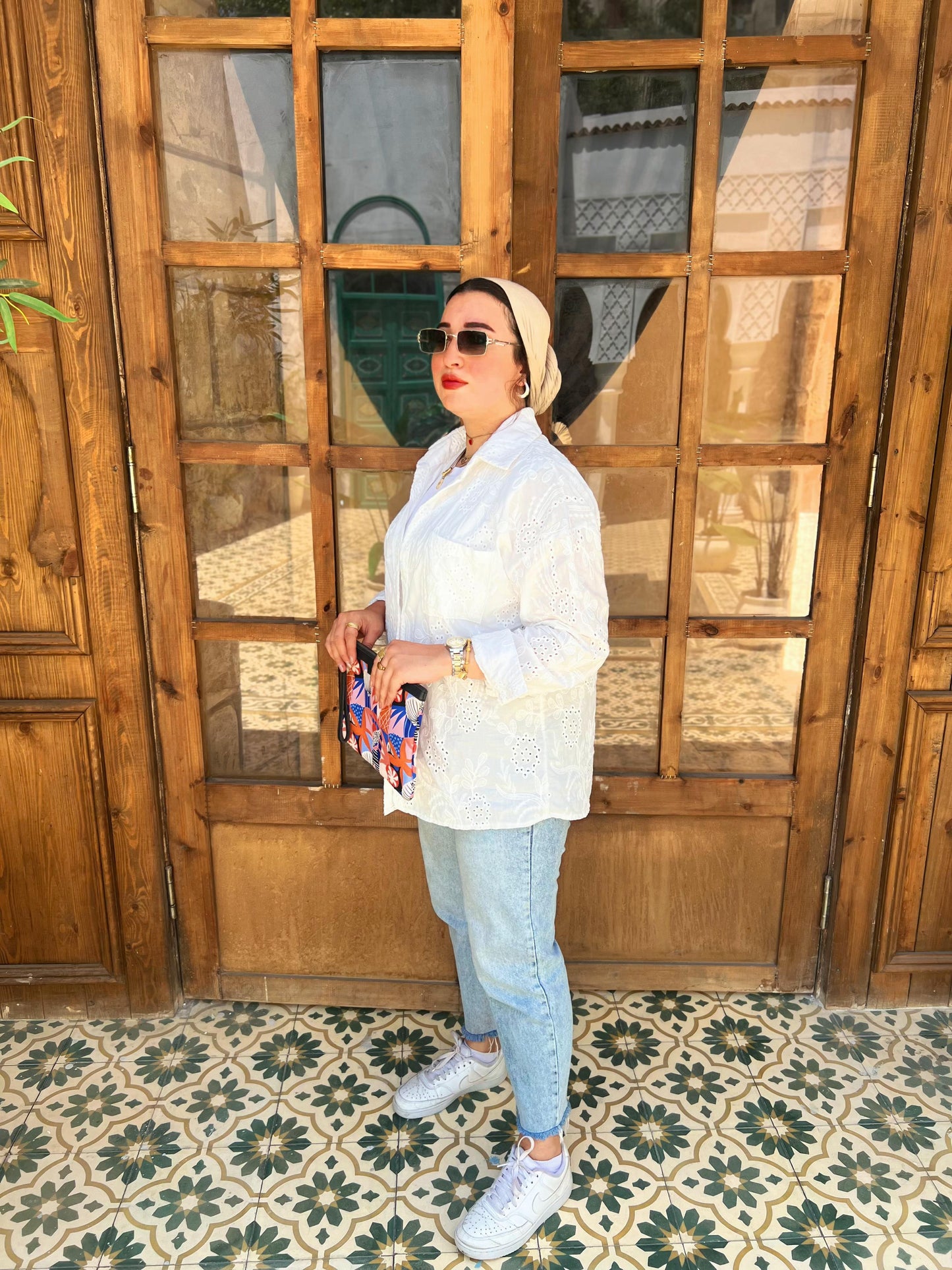 Luna Embroidered White Cotton Shirt