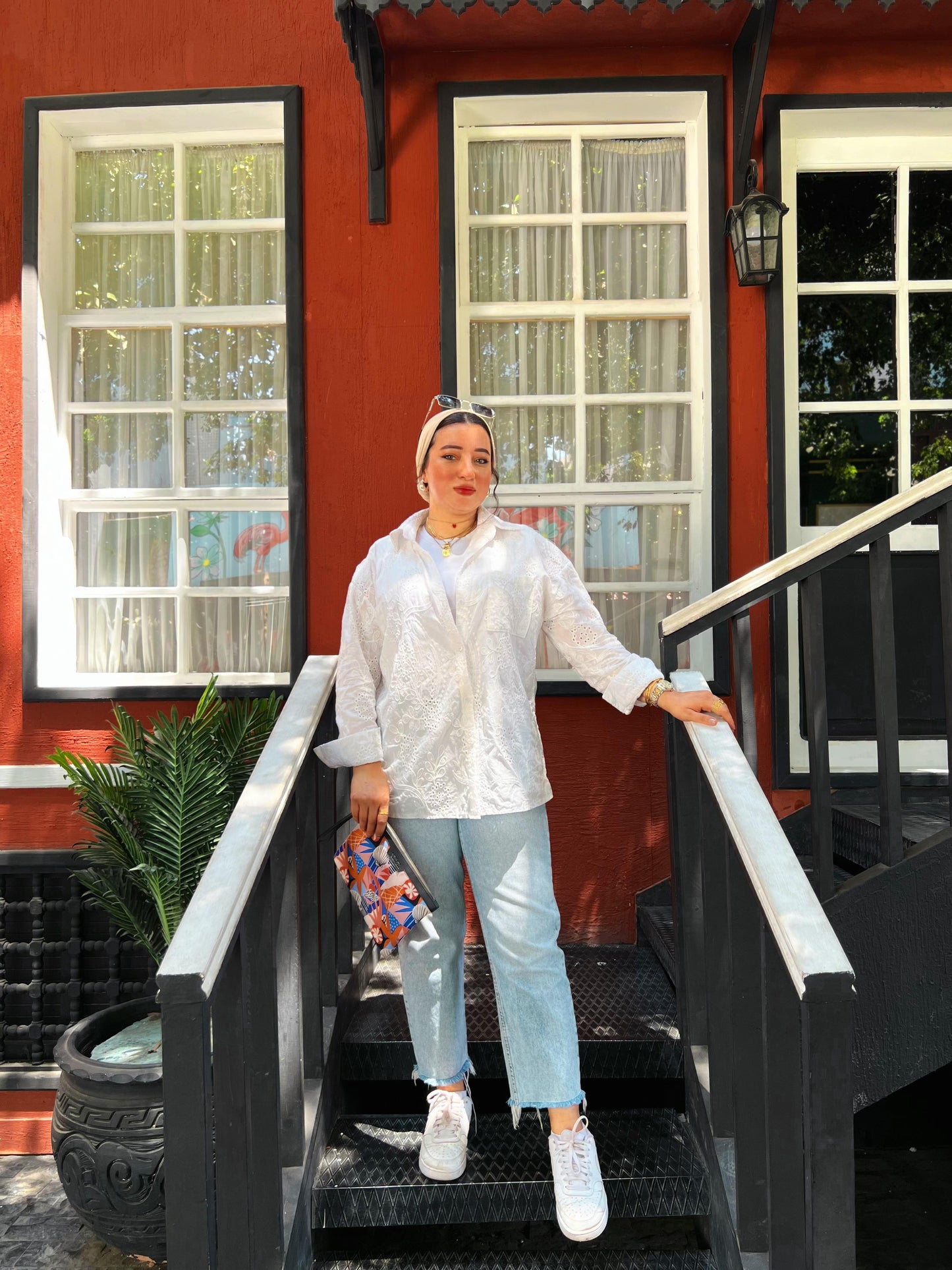 Luna Embroidered White Cotton Shirt