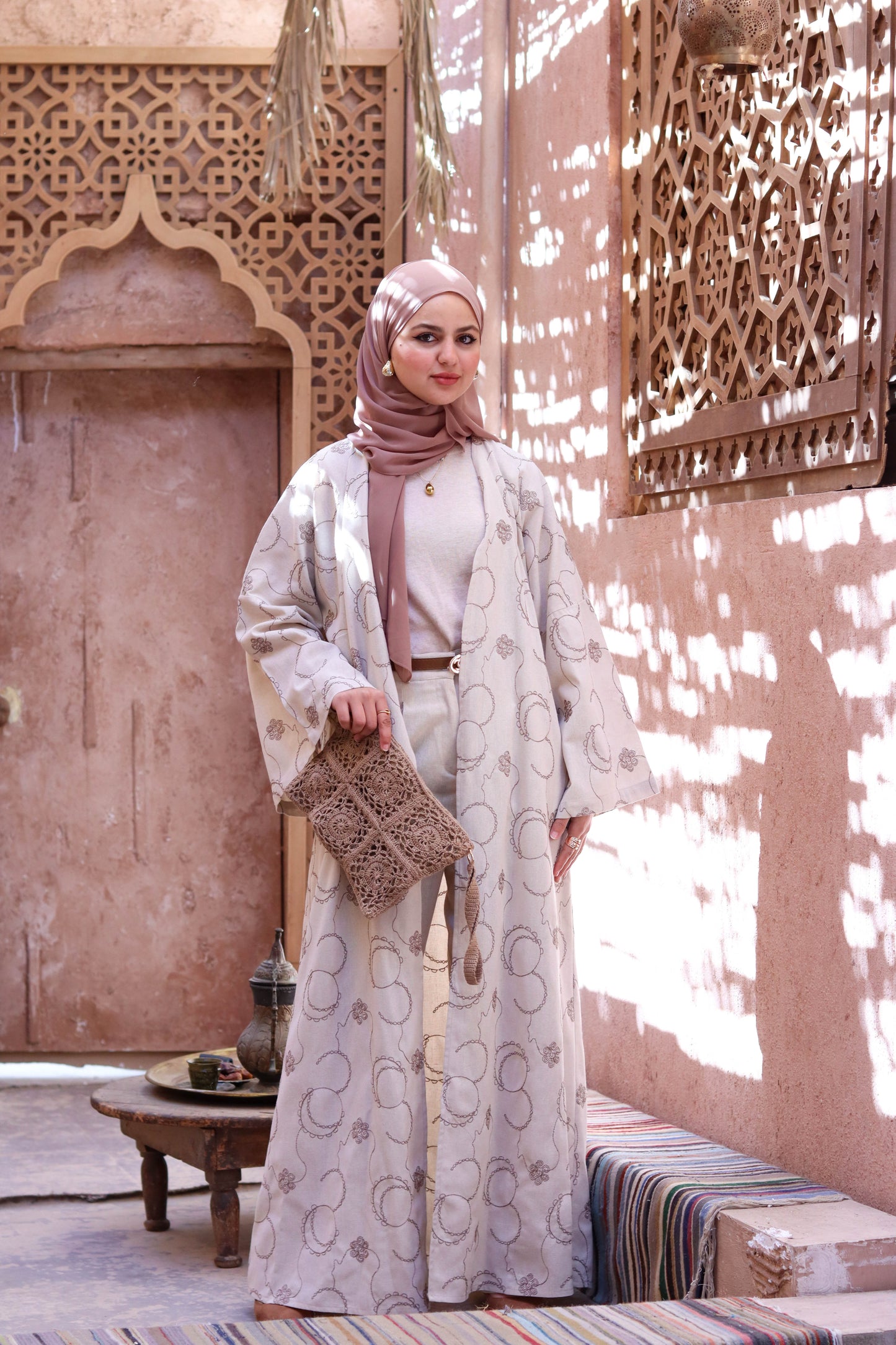 linen embroidered kimono