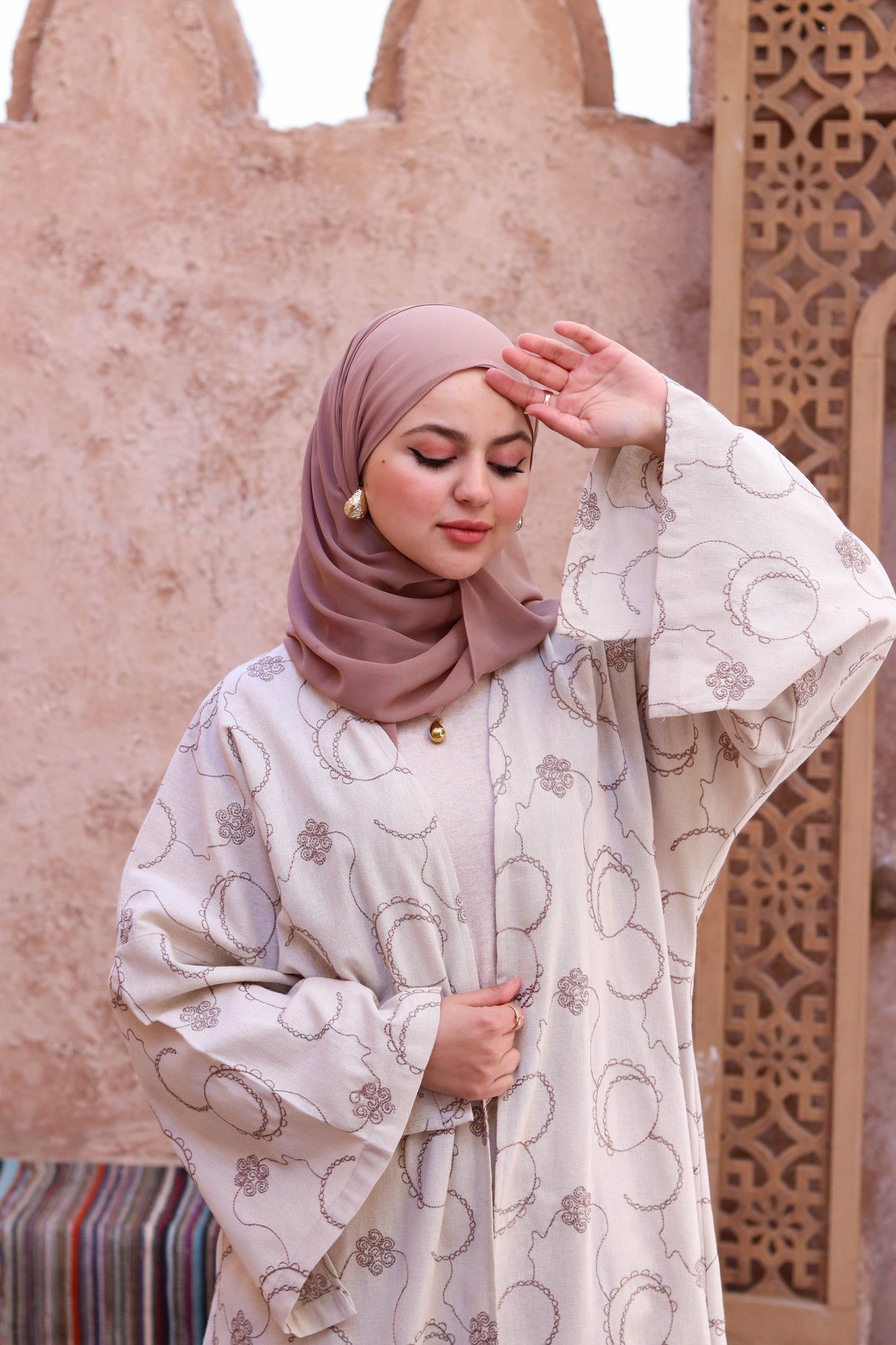 linen embroidered kimono