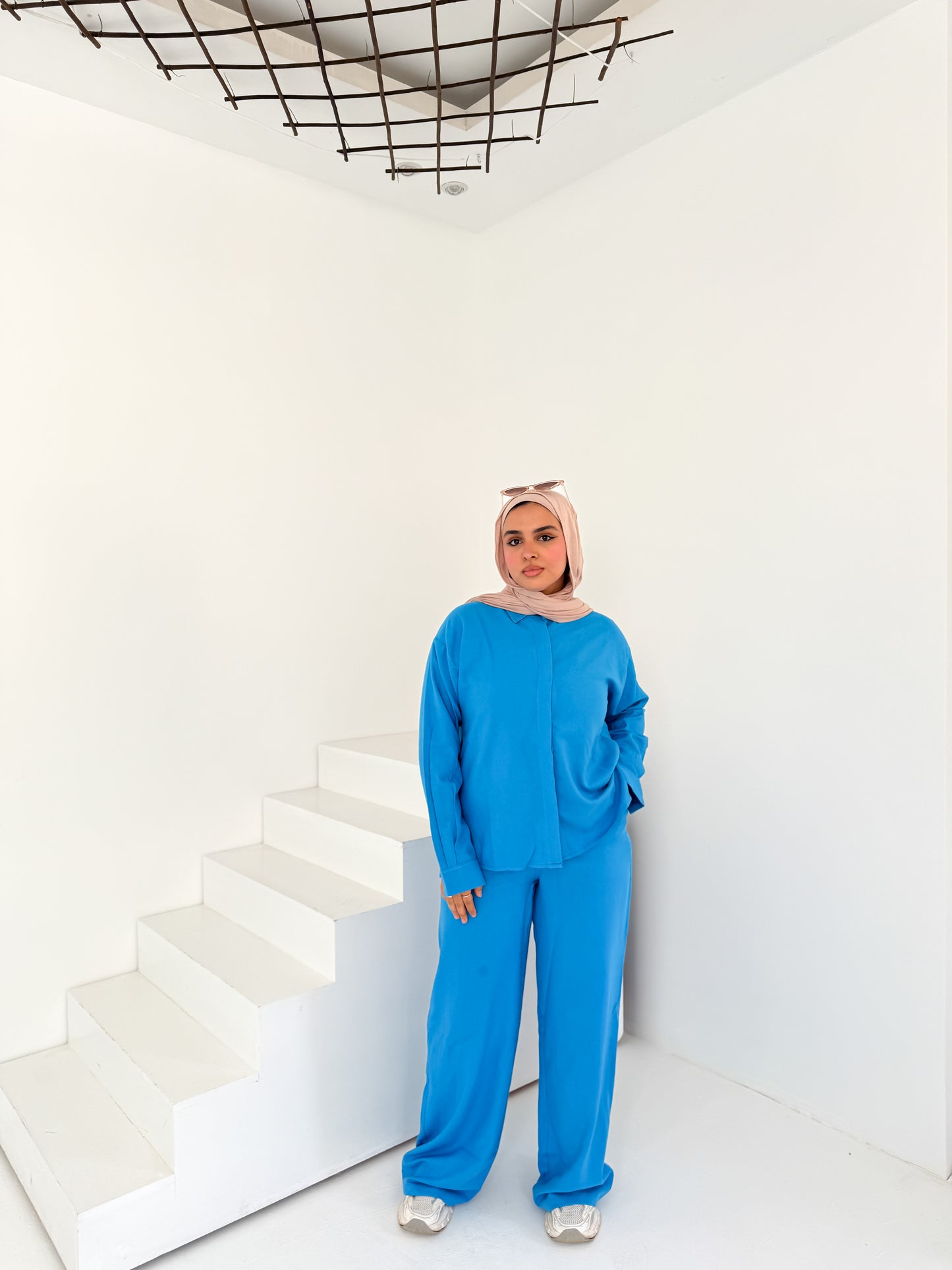 Two-Piece Linen Suit Celestial Blue