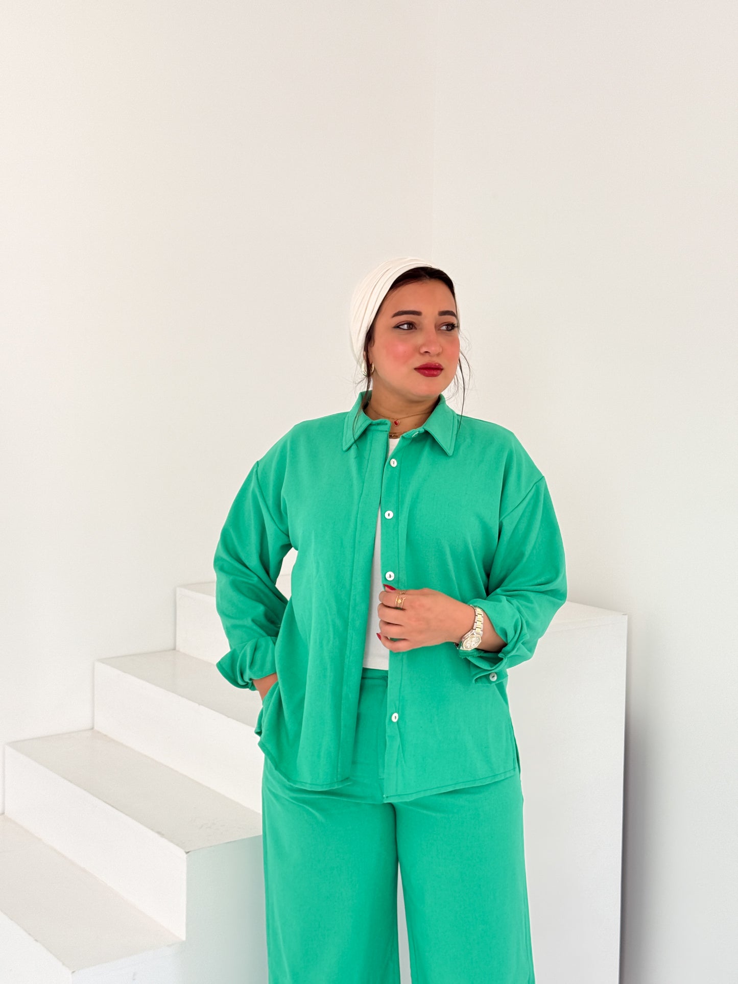 Two-Piece Linen Suit Mint
