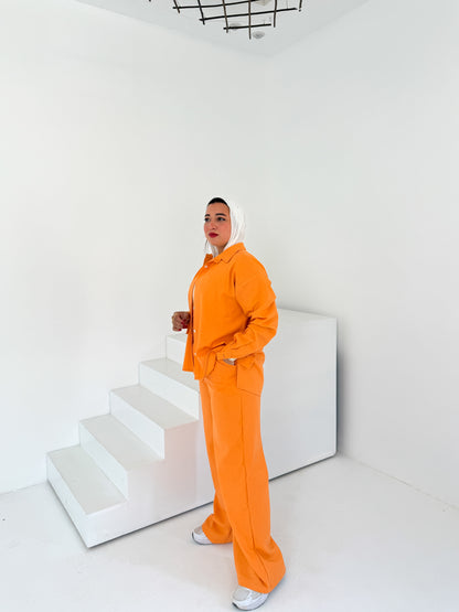 Two-Piece Linen Suit Orange
