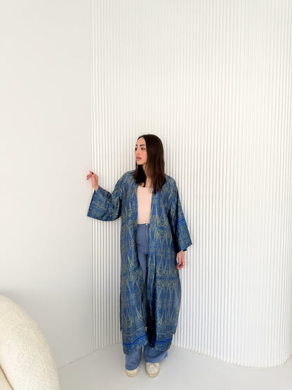 Satin Kimono Blue