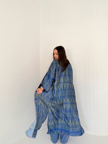 Satin Kimono Blue