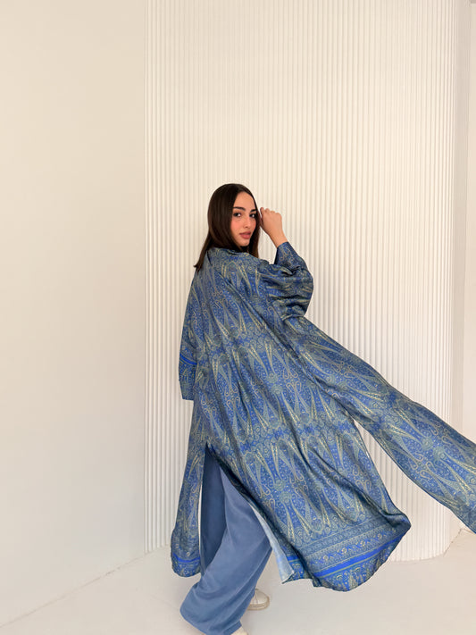 Satin Kimono Blue