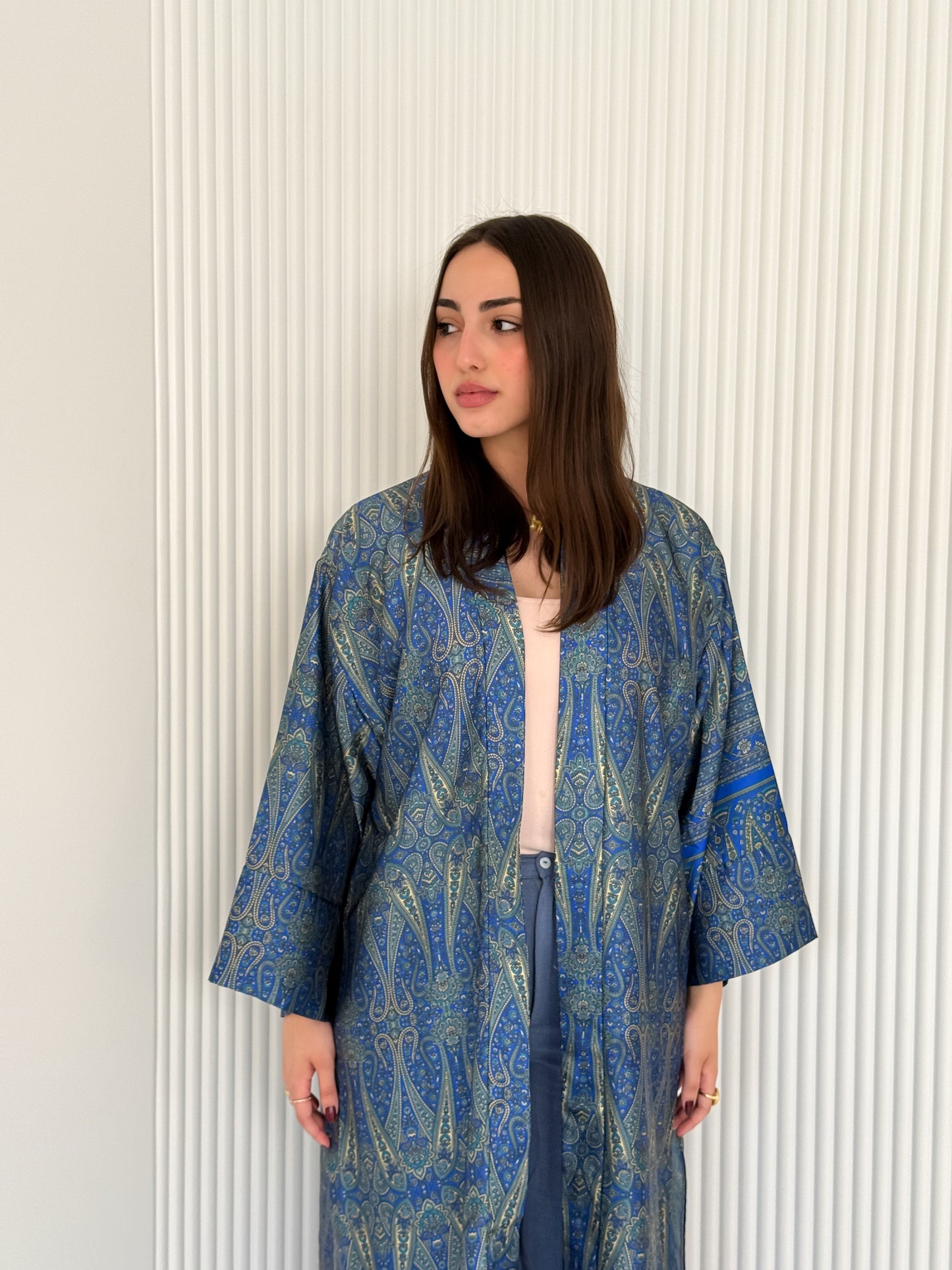 Satin Kimono Blue