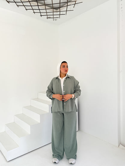 Two-Piece Linen Suit Meduim Grey