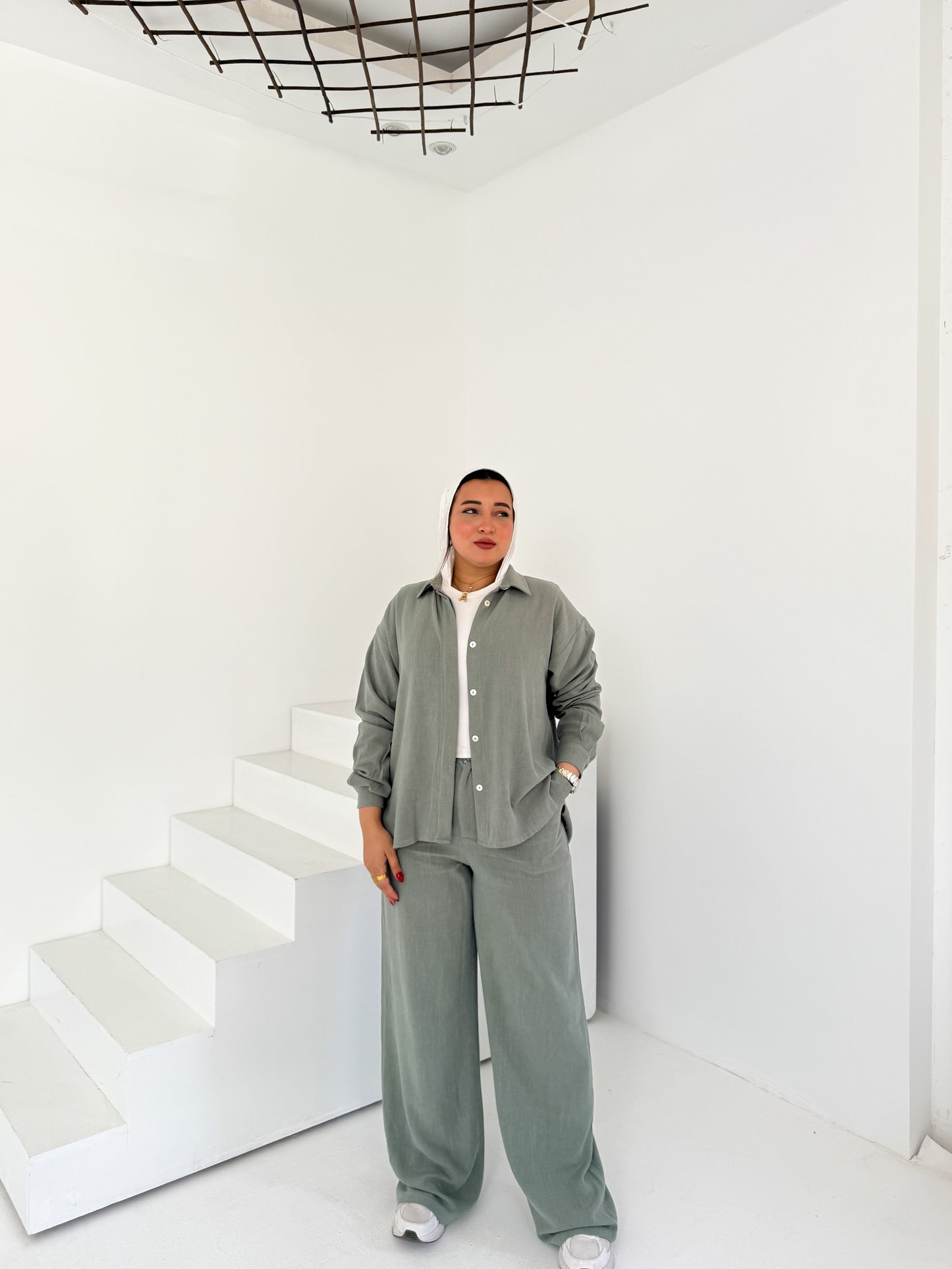 Two-Piece Linen Suit Meduim Grey