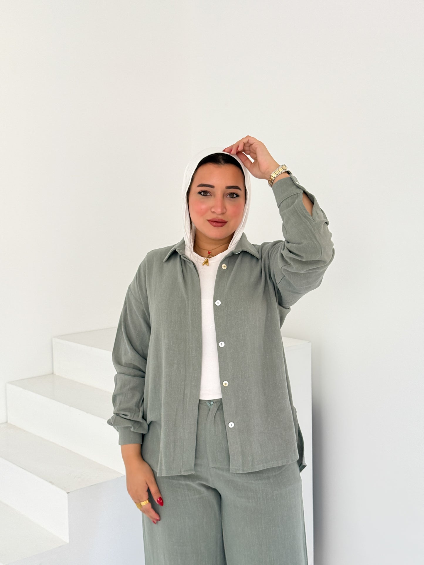 Two-Piece Linen Suit Meduim Grey