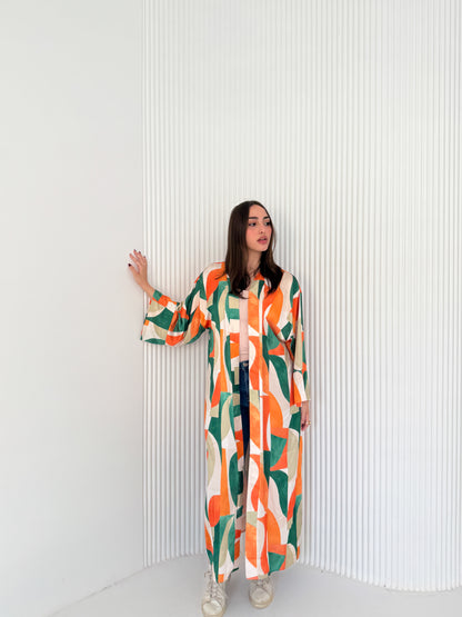 Satin Kimono Green