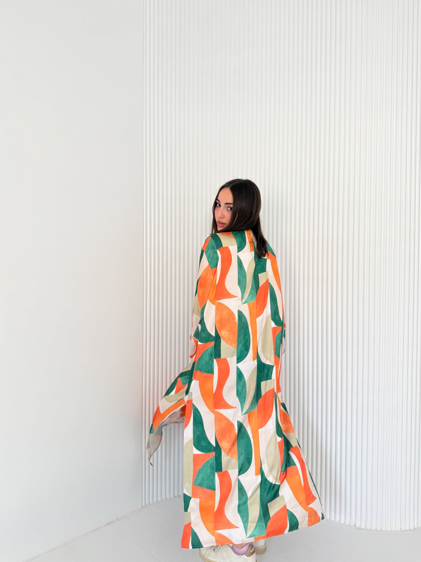 Satin Kimono Green