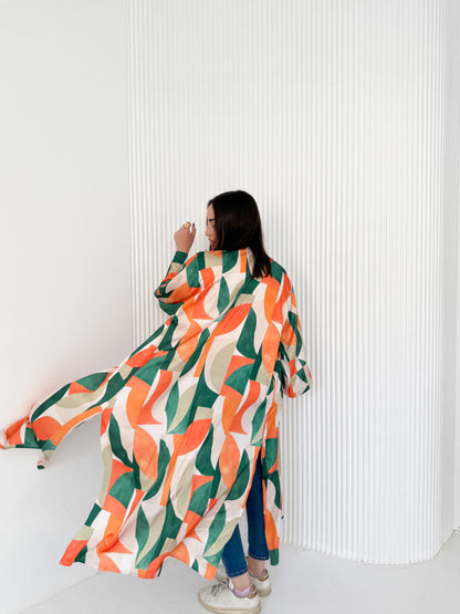 Satin Kimono Green