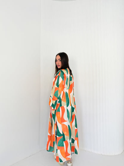 Satin Kimono Green