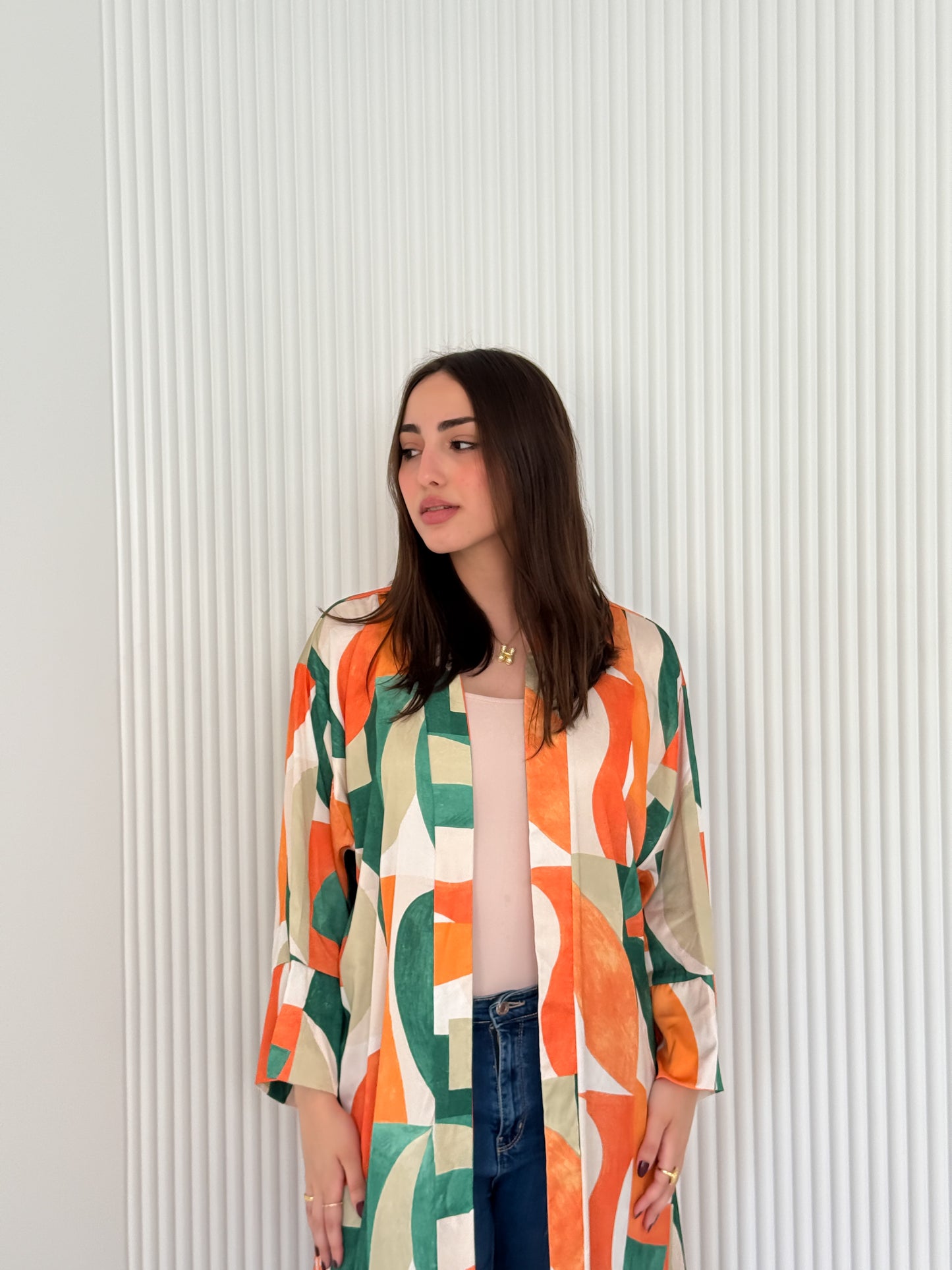Satin Kimono Green