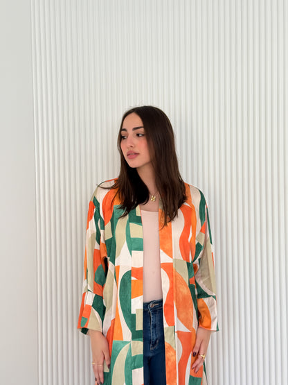 Satin Kimono Green
