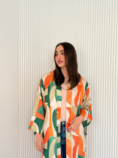 Satin Kimono Green