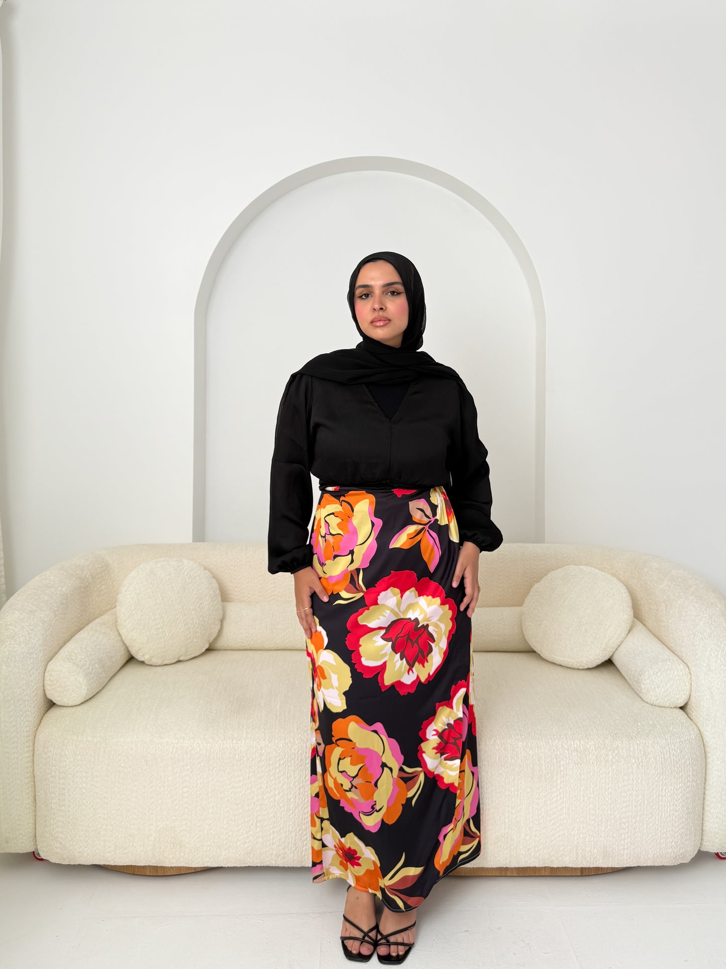 Elegant Satin Wrap Skirt Flory