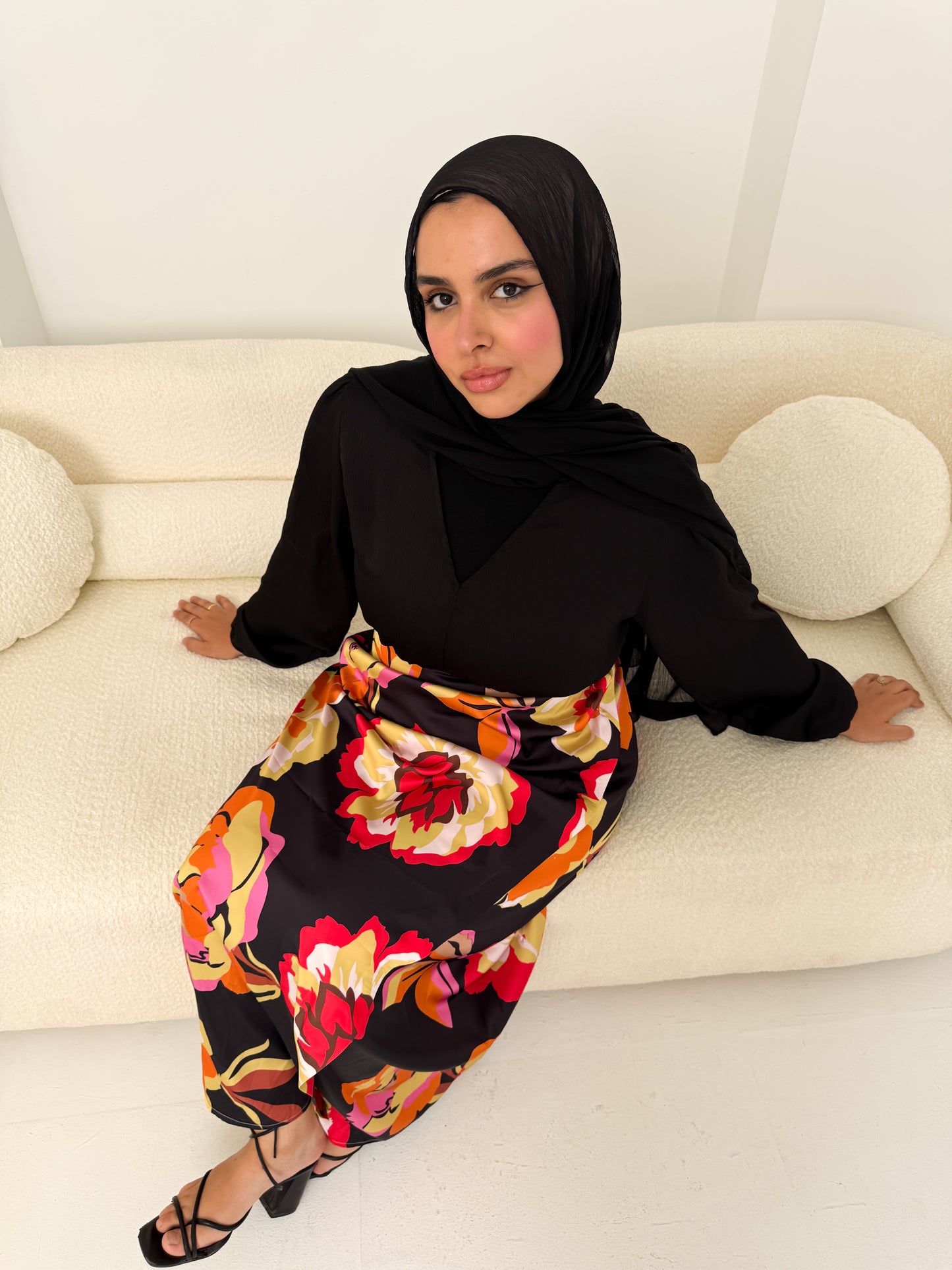 Elegant Satin Wrap Skirt Flory
