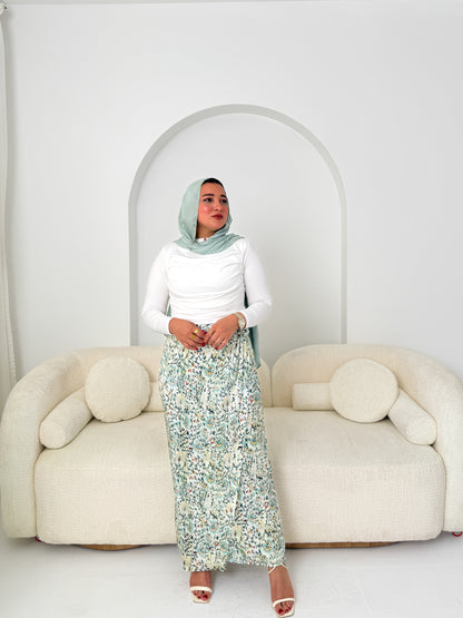 Elegant Satin Wrap Skirt Graden