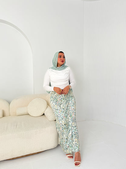 Elegant Satin Wrap Skirt Graden