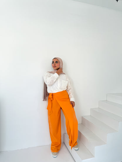 Linen Wrap Pants