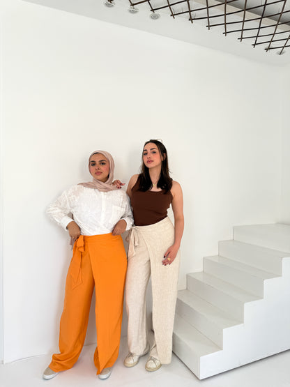 Linen Wrap Pants