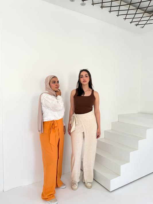 Linen Wrap Pants