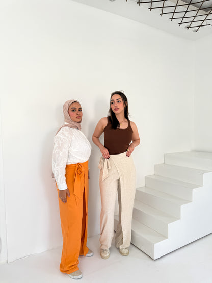 Linen Wrap Pants