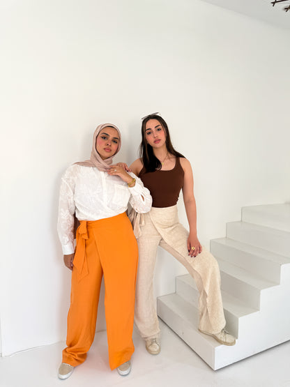 Linen Wrap Pants