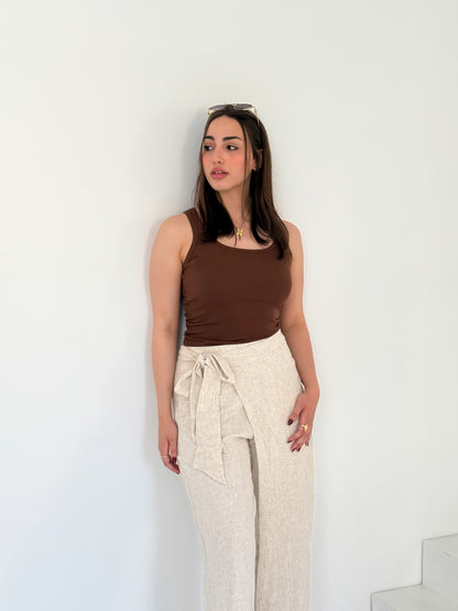Linen Wrap Pants