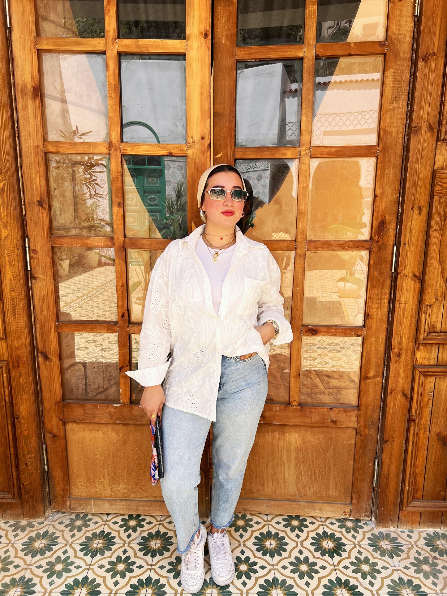 Luna Embroidered White Cotton Shirt