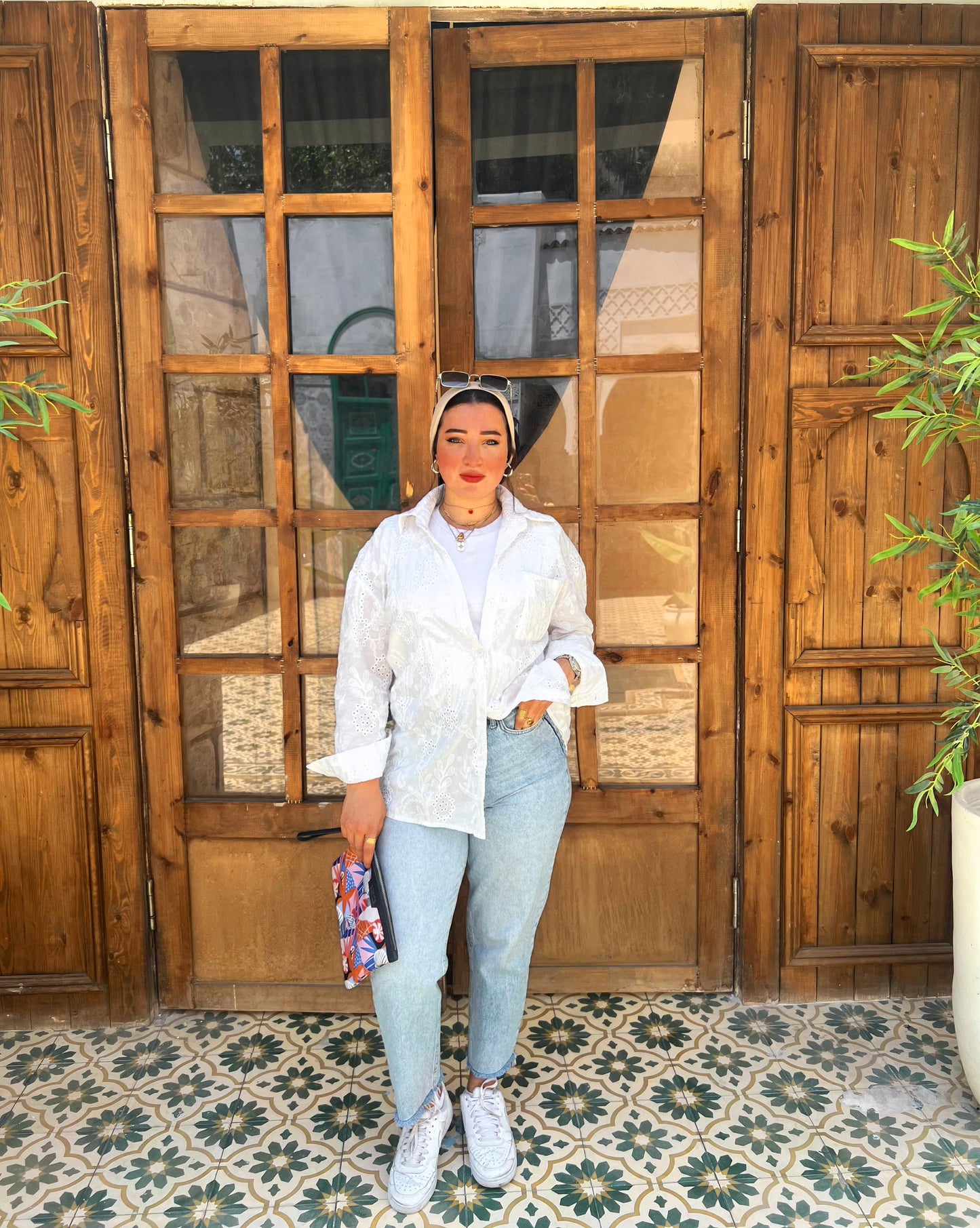 Luna Embroidered White Cotton Shirt