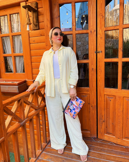 Two-Piece Linen Suit Butter Yellow